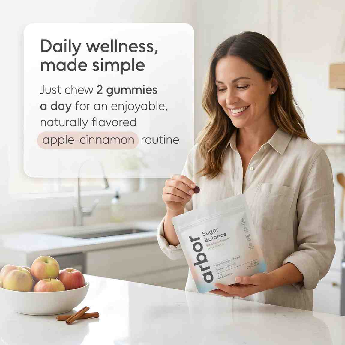 Arbor Elements Sugar Balance gummies in premium wellness packaging