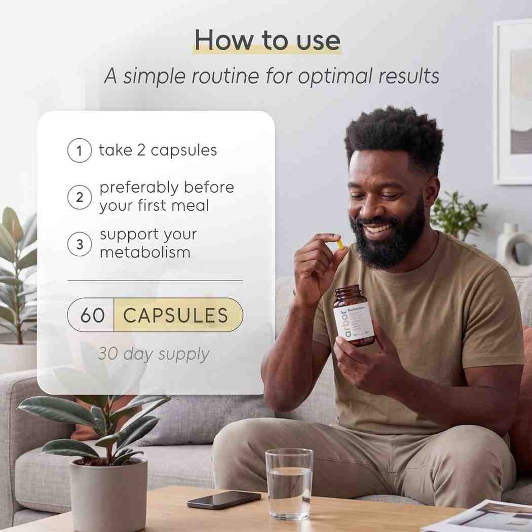 How to take Arbor Berberine+: 2 capsules daily with meals